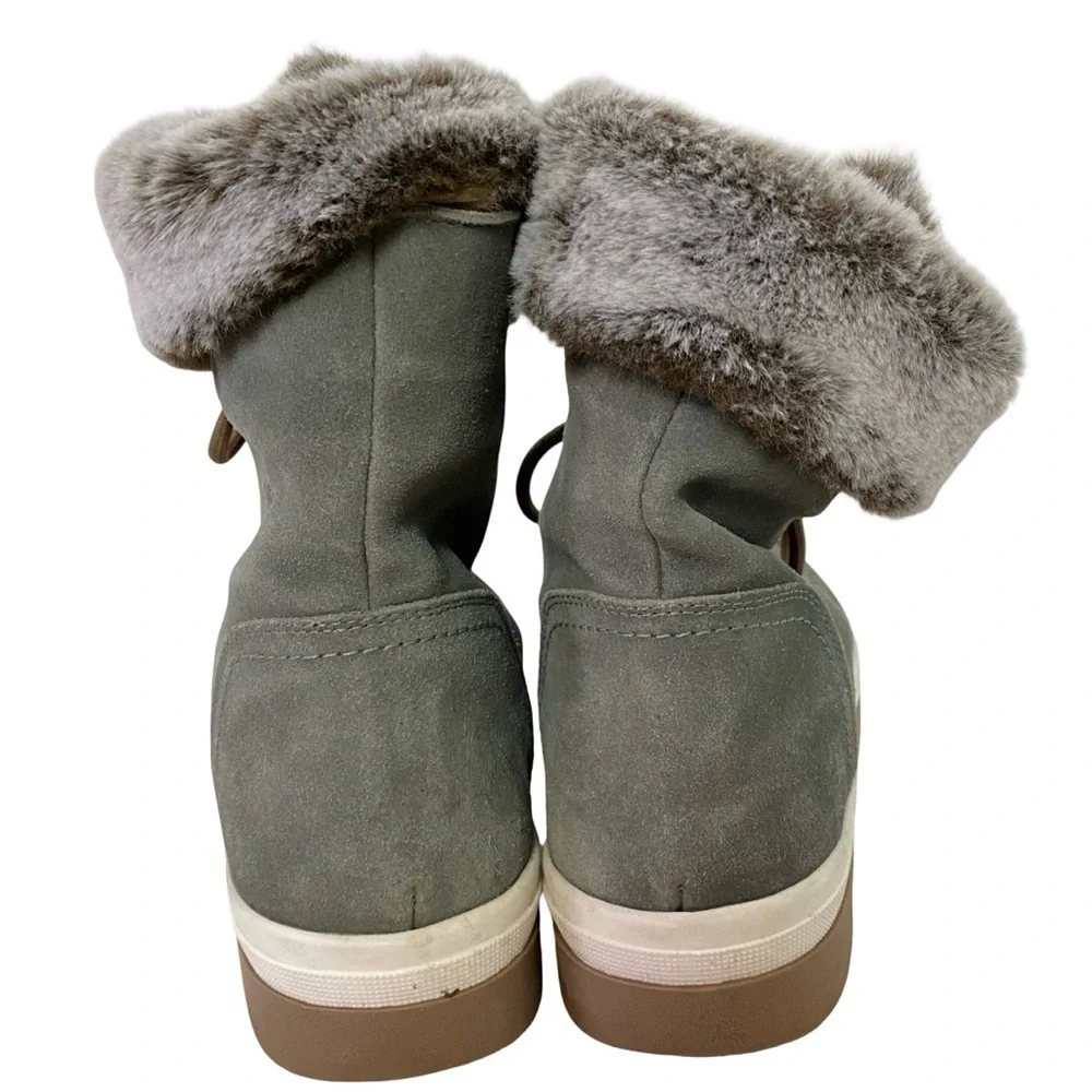 Storm By Cougar Boots Womens Size 10 Gray Waterproof Suede Fauxfur Melody
